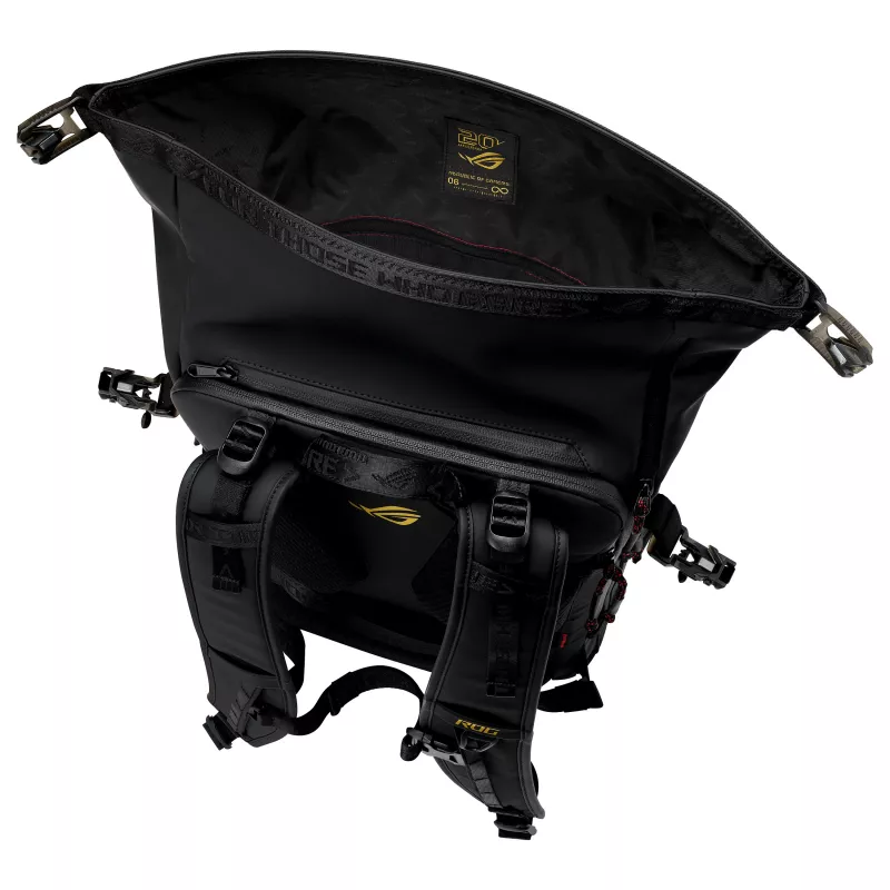 ASUS ROG Slash mugursoma BP3802 Edition 20 - 16L ūdensatgrūdoša Cordura mugursoma klēpjdatoriem līdz 17,3 collām, melna