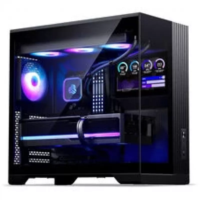 Phanteks XT V5 LCD Midi-Tower datora korpuss, ATX, 7 collu LCD, rūdīts stikls - Melns