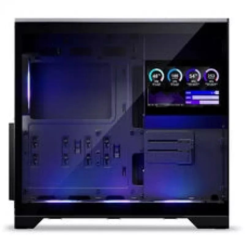 Phanteks XT V5 LCD Midi-Tower datora korpuss, ATX, 7 collu LCD, rūdīts stikls - Melns
