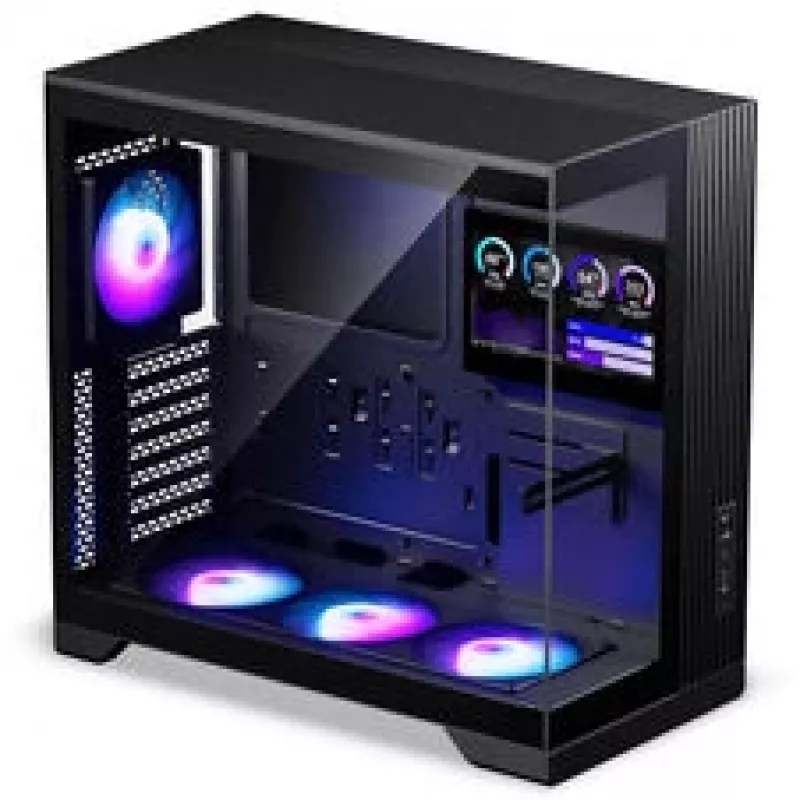 Phanteks XT V5 LCD Midi-Tower datora korpuss, ATX, 7 collu LCD, rūdīts stikls - Melns
