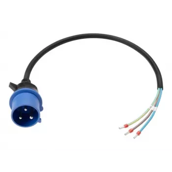 Anker SOLIX strāvas kabelis IEC 60309 1P+N+E uz atvērtu galu, 32 A, 60 cm, zils