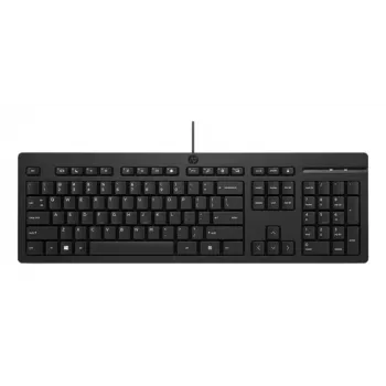 HP 125 G2 vadu USB tastatūra, vācu izkārtojums (QWERTZ), pilna izmēra, membrānas, izturīga pret šķidrumu, melna - vairumtirdzniecība
