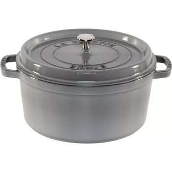 STAUB La Cocotte 28cm apaļa čuguna kokote, grafīta pelēka