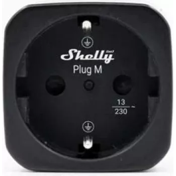 Shelly Plug M Gen3 viedais kontaktdakša 4 komplekts melns ar enerģijas uzraudzību, Wi-Fi un Bluetooth
