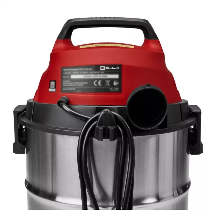 Einhell TC-VC 3055 SA Slapjās un sausās tīrīšanas putekļsūcējs ar strāvas kontaktligzdu, 55L nerūsējošā tērauda tvertne, 1500W
