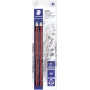 STAEDTLER Tradition Jumbo HB trīsstūra grafīta zīmuļi, 2 gab. iepakojums, melni ar klasiskām svītrām