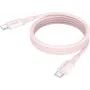 ANSMANN Magnētiskais USB-C silikona kabelis 1,2 m rozā