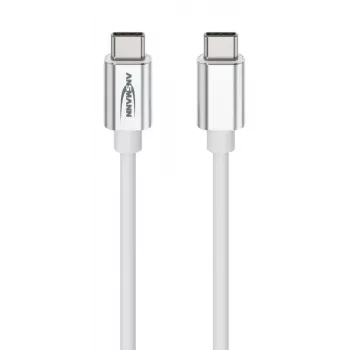 ANSMANN USB-C uz USB-C datu un uzlādes kabelis 1,2 m balts 60W
