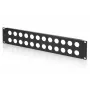 DIGITUS 2U Rack tukšais panelis 24 D-Type moduļiem, 19 collu, melns