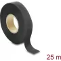 Delock auduma lente 25 m x 19 mm, plīsumizturīga, pašlīmējoša, melna
