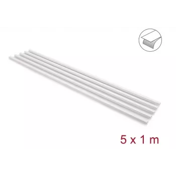 Delock pašlīmējošs kabeļu kanāls ar bīdāmu vāku 15 x 10 mm - 1 m, 5 iepakojumā, balts