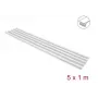 Delock pašlīmējošs kabeļu kanāls ar bīdāmu vāku 15 x 10 mm - 1 m, 5 iepakojumā, balts