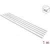 Delock pašlīmējošs kabeļu kanāls ar bīdāmu vāku 20 x 10 mm, 1 m, 5 iepakojumā, balts