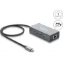 Delock USB Type-C Gigabit Ethernet tīkla adapteris ar RJ45 PoE un USB Power Delivery