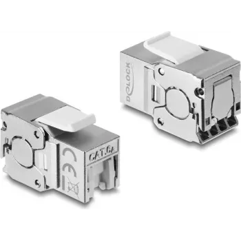 Delock Keystone modulis RJ45 sieviešu uz LSA Cat.6A ekranēts, bez instrumentiem, ar putekļu vāciņu