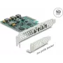 Delock PCI Express x4 karte uz 4 x USB Type-C™ 10 Gbps - Low Profile formas faktors