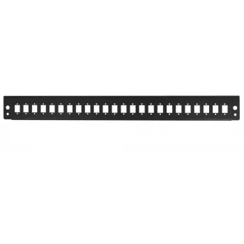 LogiLink FB2401B 19 inch 1U 24 portu šķiedru optikas sadales paneļa priekšējā plāksne, melna RAL 9005