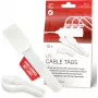 LABEL THE CABLE LTC 2620-10 Atkārtoti lietojamas līmējošās kabeļu saites ar integrētām etiķetēm, baltas, 10 gab. iepakojumā