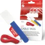 LABEL THE CABLE LTC 2630-10 Atkārtoti lietojamas lipīgās lentes kabeļu saites ar etiķetēm, jaukti izmēri un krāsas, 10 gab.