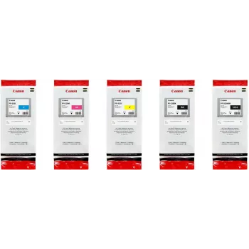 Canon Original PFI-320 tintas kasetnes - 5 iepakojums, ciāna, fuksīna, dzeltena, melna - Original - melna