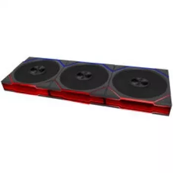 Lian Li UNI FAN TL FLEX Wireless ARGB Reverse Blade 120mm Ventilators 3-Pack ar Kontrolieri, Melns
