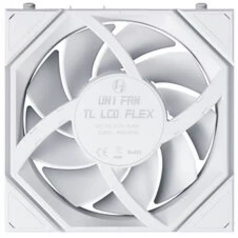 Lian Li UNI FAN TL120 LCD FLEX bezvadu ARGB balts 120mm reversais lāpstiņu korpusa ventilators