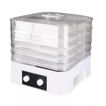 MEO MR-768 MAESTRO Pārtikas žāvētājs dārzeņiem un augļiem, 520 W, 5 paplātes, regulējama temperatūra 35-70°C, taimeris līdz 48h, balts un caurspīdīgs