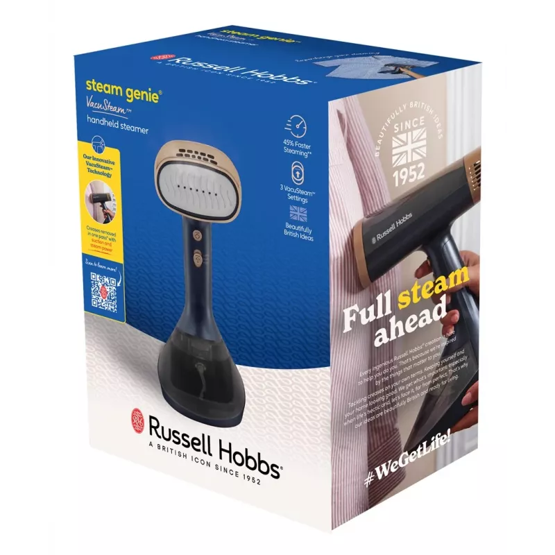 Russell Hobbs Steam Genie VacuSteam rokas apģērbu tvaikonis 28550-56 – 1800 W, 200 ml, balts/zils