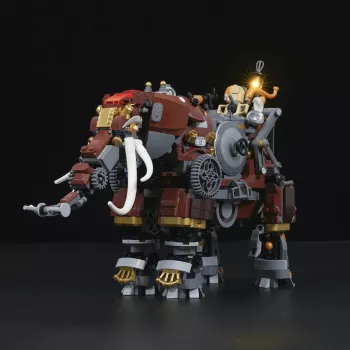 Lumibricks Steamphant Steampunk ziloņa LED būvkomplekts 800 gab., USB barošanas displeja modelis