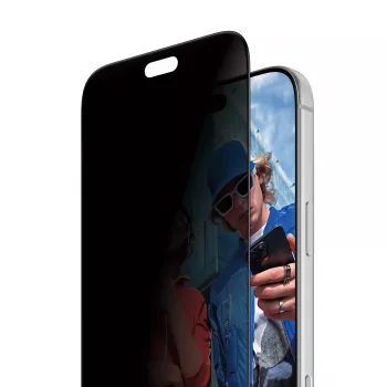 PanzerGlass 2-Way Privacy ekrāna aizsargs Apple iPhone 15 Pro Max ar Ultra-Wide Fit un FastFit aplikatoru
