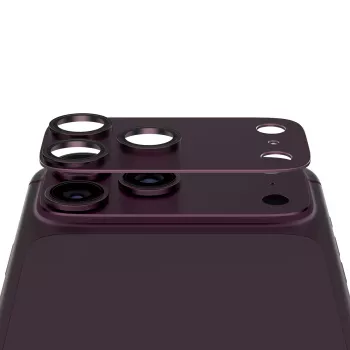 PanzerGlass Fender kameras objektīva aizsargs iPhone 15 Pro / 15 Pro Max - tumšais ķirsis