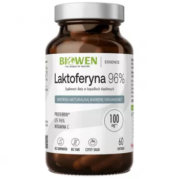 BIOWEN Lactoferrin 96% – 60 kapsulas – Augstas tīrības liellopu laktoferīna uztura bagātinātājs