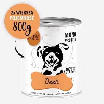 Paka Zwierzaka Pepe Jeleń mitrais suņu barība ar brieža gaļu 800g