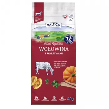 BALTICA Flavours of Regions Liellopa gaļa ar dārzeņiem Mazo šķirņu sausā suņu barība 3kg