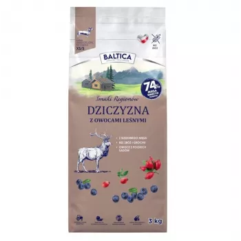 BA5 BALTICA Reģionu garšas brieža gaļa ar meža ogām mazo šķirņu sausā suņu barība 3kg
