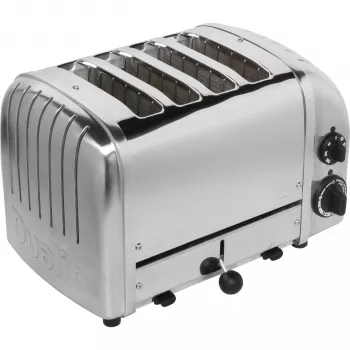 Dualit Vario 47030 4 slotu tosteris, pulēts nerūsējošais tērauds, 2200 W, īpaši plati sloti, atkausēšanas un bageles funkcijas