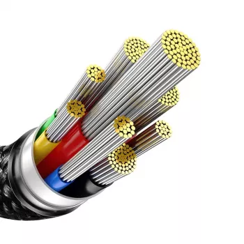Baseus Tungsten Gold USB-C uz USB-C 240W ātrās uzlādes kabelis 1m melns