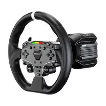 MOZA R5 Pro sacīkšu simulators - 5.5 Nm tiešās piedziņas pamatne, 11 collu ādas stūre, 2 pedāļu komplekts