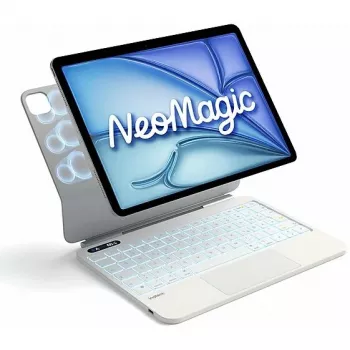 Inateck iPad Pro 12.9 tastatūras maciņš ar skārienpaliktni, QWERTZ, piena baltā krāsā