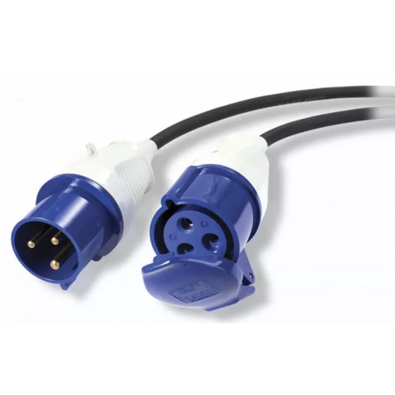 APC Modular IT Power Distribution Cable Extender - IEC 60309 32A (M) uz IEC 60309 32A (F), 3m, Melns