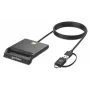 Manhattan USB-C & USB-A Combo viedkaršu lasītājs, melns
