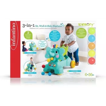 B-KIDS 3-in-1 Sēdēt, Staigāt un Braukt Zilonis no Infantino