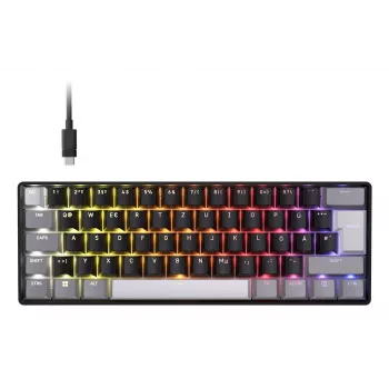Corsair CLIPPER PRO MINI 60 Hall Effect 60% vadu USB magnētisko slēdžu QWERTZ melna spēļu tastatūra