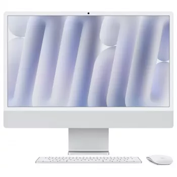 Apple iMac 24 collu Sudraba M4 8-kodolu CPU 8-kodolu GPU 16GB RAM 512GB SSD Vācu tastatūra ar 1Gb Ethernet
