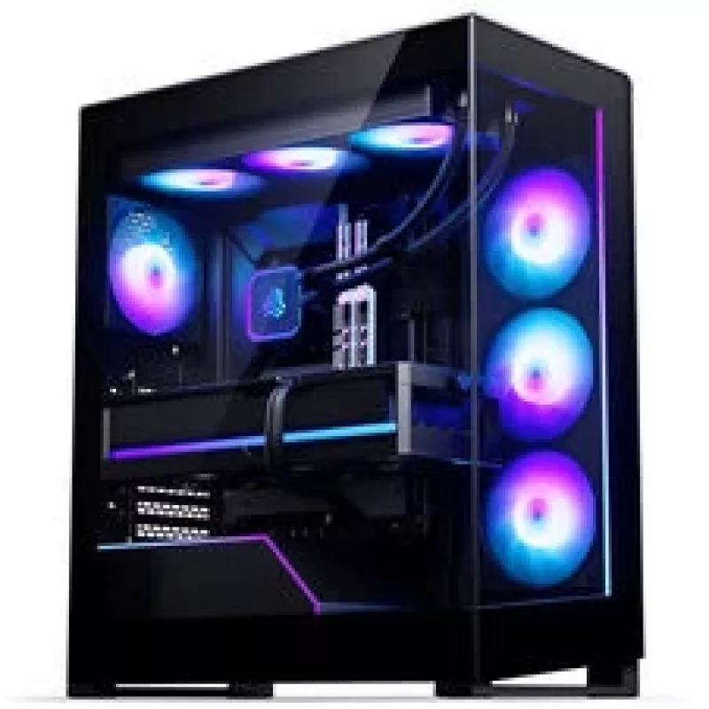 Phanteks NV5X Mid-Tower PC korpuss, E-ATX, rūdīts stikls, ARGB, melns
