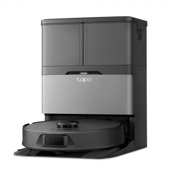 TP-LINK Tapo RV50 Pro Omni robotu putekļsūcējs ar pašiztukšošanās staciju, LiDAR navigāciju, diviem rotējošiem mopiem, 4200 Pa sūkšanas jaudu, 5000 mAh akumulatoru, balts