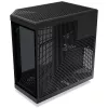 HYTE Y70 Touch Black Mid Tower korpuss ar panorāmas rūdītu stiklu un 14,1 collu skārienekrānu, ATX/E-ATX, vertikāla GPU montāža