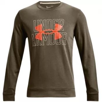 Under Armour UA Rival Terry Logo Crew vīriešu sporta krekls meža zaļš