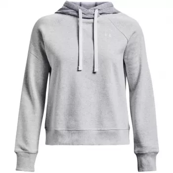 Under Armour sieviešu Rival Fleece Colourblock kapuce Mod Gray/White