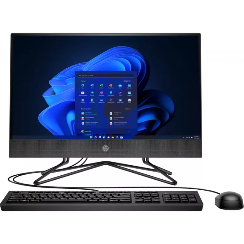 HP 200 G4 AiO 21,5 collu Full HD All-in-One dators, Intel Core i3-10110U, 4GB RAM, 256GB SSD, Windows 10 Home, melns